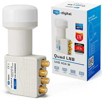 HB-DIGITAL Quad LNB 4 partecipanti diretti 4x DIGITAL LNC FULL HDTV Ultra HD 4K HD+ 3D SKY
