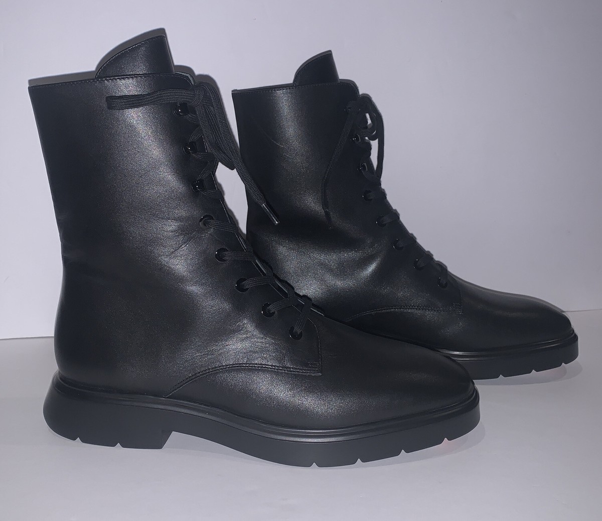【STUART WEITZMAN】Mckenzee クロコ風レザー コンバットブーツ STUART WEITZMAN Mckenzee leather combat boots | THE OUTNET