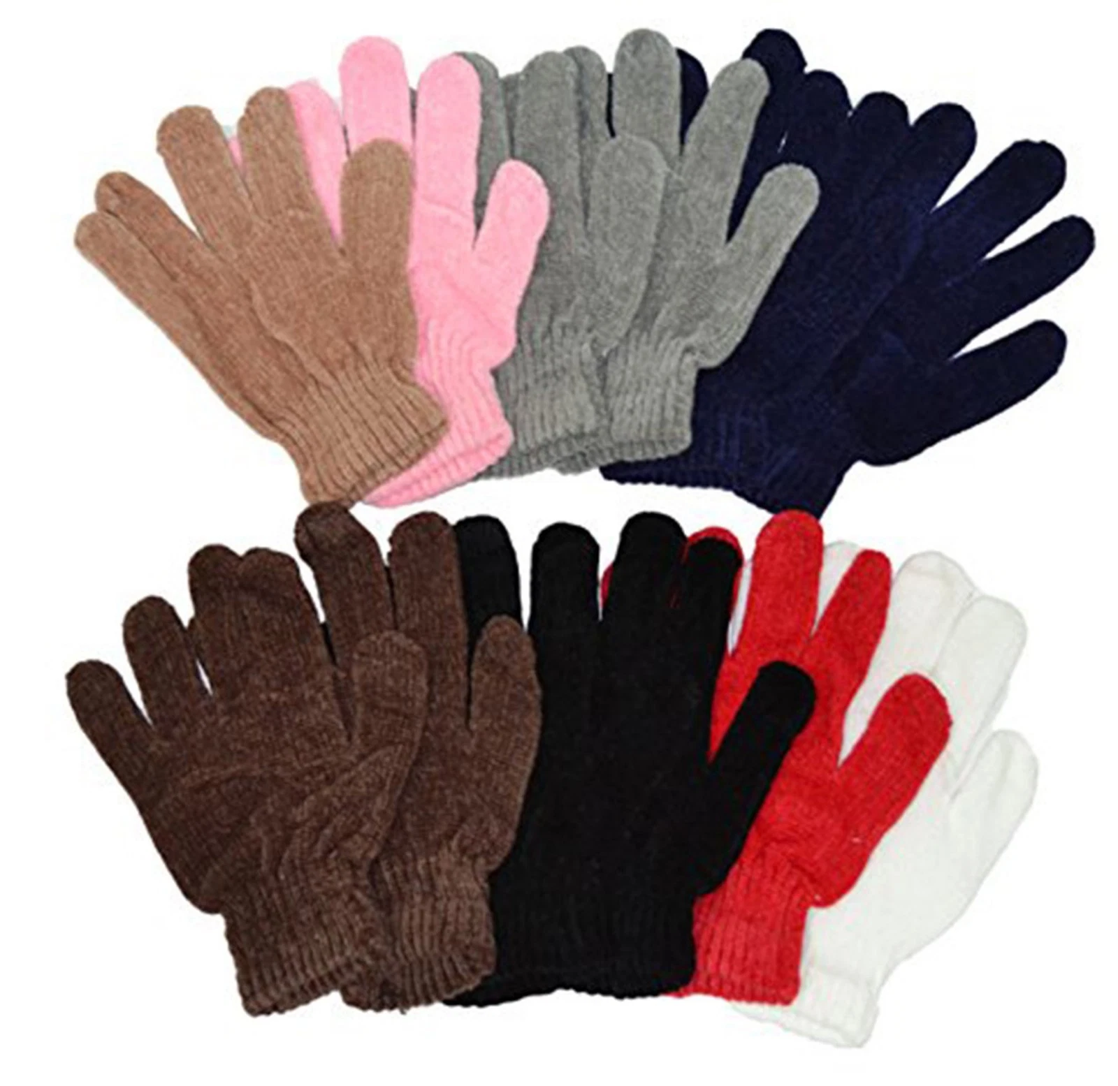 Chenille Knit Gloves Magic Soft Winter Warm Cozy Gloves Unisex 12 Pairs
Opens in a new window or tab