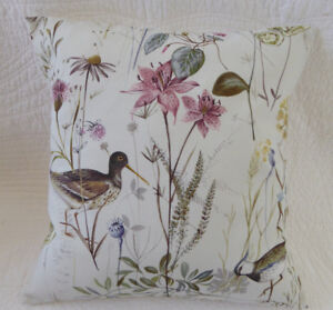 16" inch Cushion Cover Pink Green Blue Grey Butterfly Wild Flower Handmade 40cm