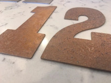 8 inch Metal Letters Numbers - Rusty or Natural Finish - Mounting Holes Avail