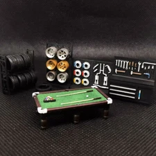 1/64 Diorama Model Car Workshop Maintenance Tools Display Scene Toy Accessories