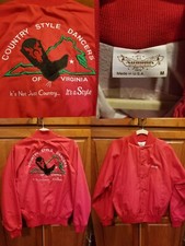 Vtg 70s Square Dance Country Dancers VA Embroidered Marie Medium Snap Button
