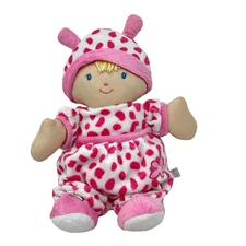 KIDS PREFERRED First Baby Plush Doll Blonde Blue Eyes Pink Spotted Dress 2015