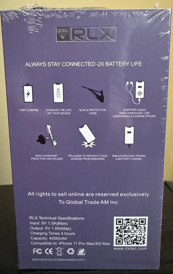 iPhone 11 Pro Max protective rechargeable battery case - new, sealed in box - Image 2 of 4