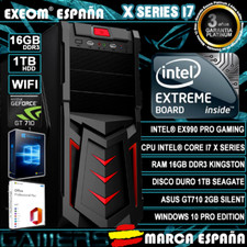 Ordenador Gaming Pc Intel i7X 16GB DDR3 1TB GT710 2GB WIFI Windows 10 Sobremesa