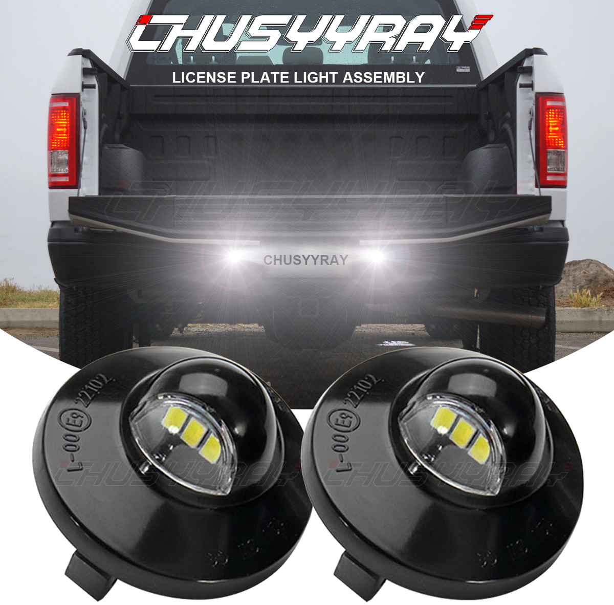 RUXIFEY LED License Plate Lights For 2017-2019 Ford F250/F350 Super Duty - 6500K White, Plug & Play, 2 Pack - View #4