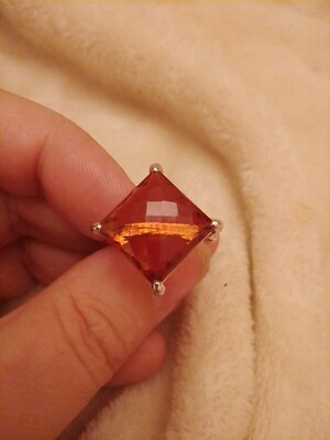Synthetischer Nano-Zultanit quadratischer Edelstein 12 kt Splitter 925 Ring UK S USA Größe 9