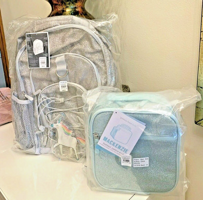 Pottery Barn backpack School Glitter rainbow + Lunch box Disney Princess+ Bag 