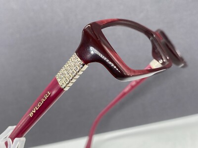 Bulgari Brille Damen Rot Rechteckig Strass Eckig 4039 NP: 289 