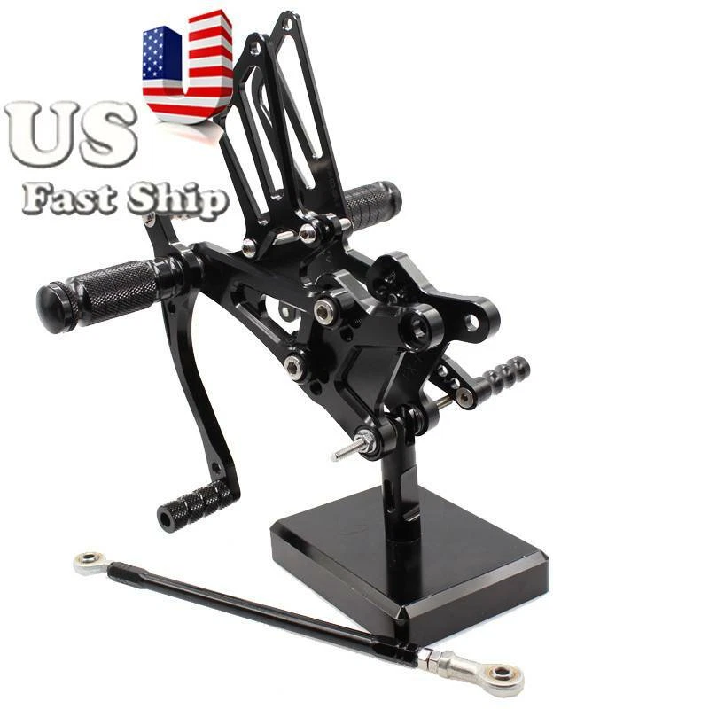 Juego de estriberas delanteras traseras ajustables en stock de EE. UU. para Honda CBR600F F4I F1, F2, F3 Foto 2 de 4