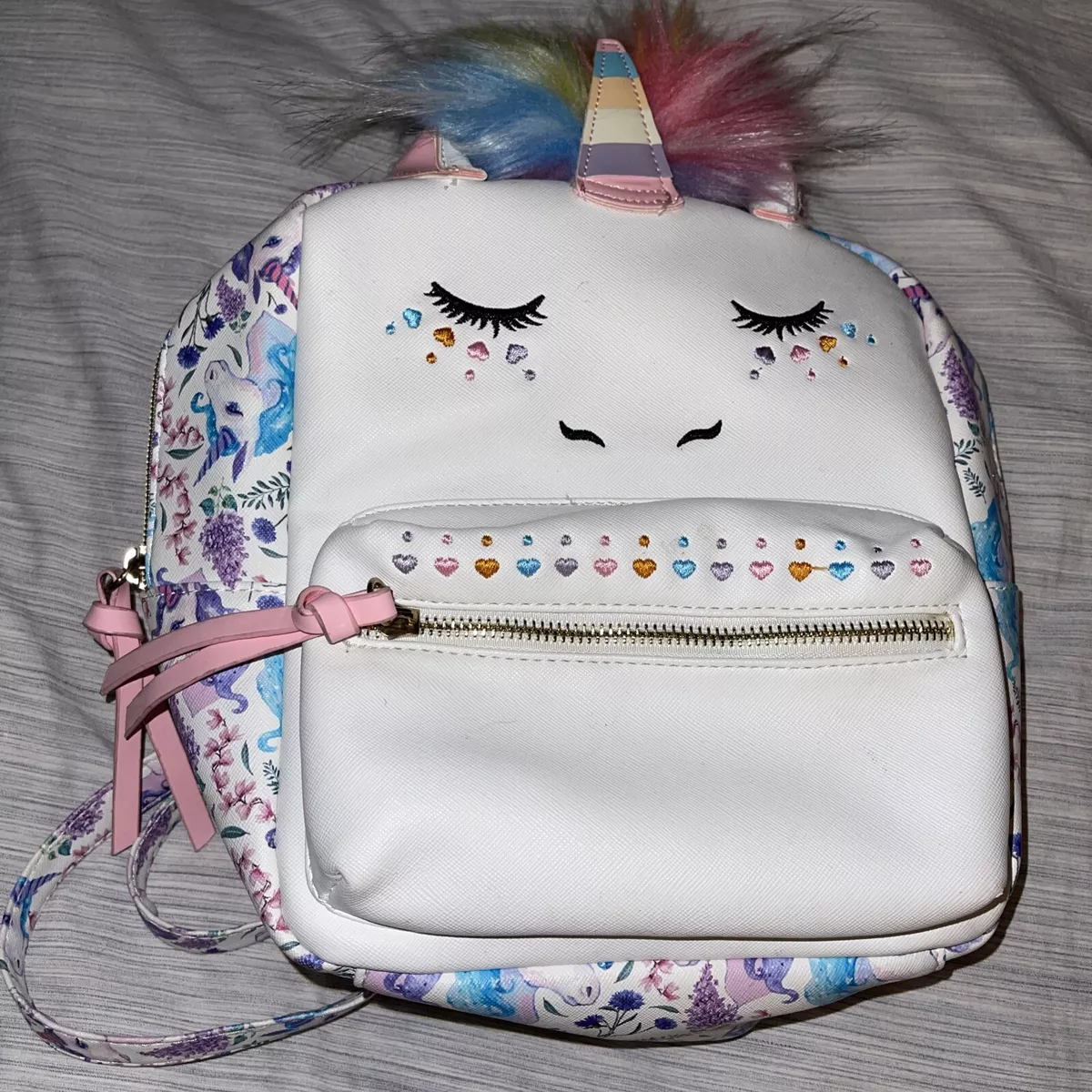 Under One Sky MultiColor Mini Girls Backpack Unicorn Style EUC