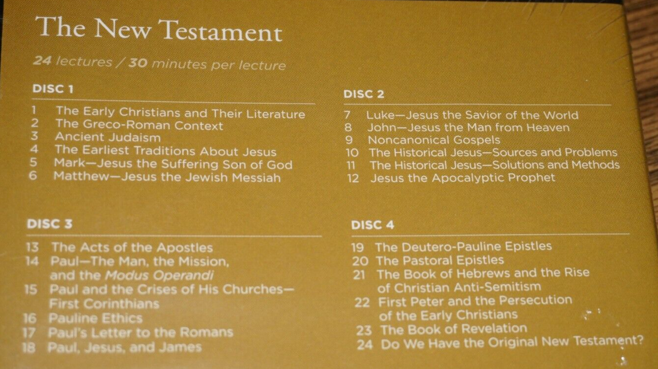 The Great Courses The New Testament by Bart D Ehrman - 4 Disc Set w ...