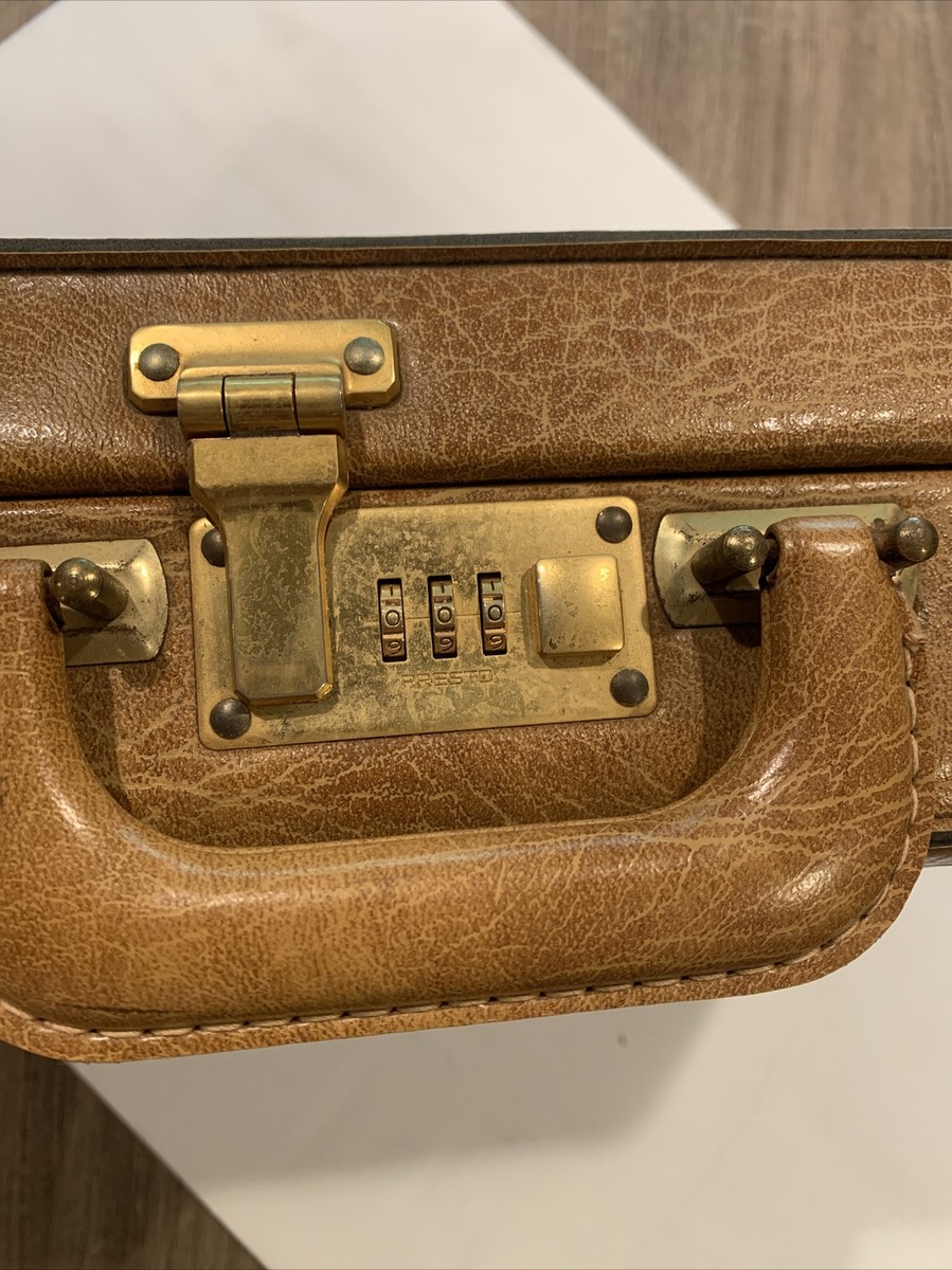 Vintage Presto Briefcase Airway Leather Case 12” X 18” x 4” combo