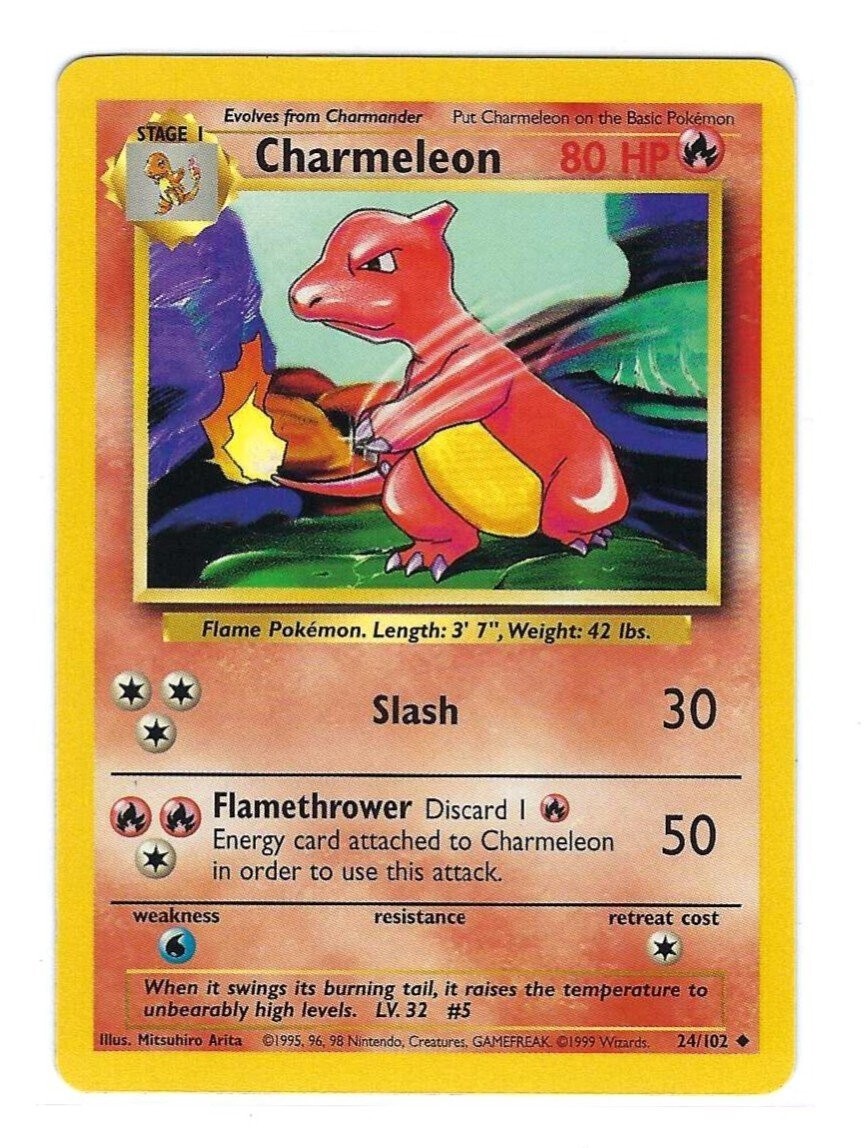 Charmeleon  24/102 - Base Set - 1999 - Vintage WOTC - Uncommon - Lightly Played