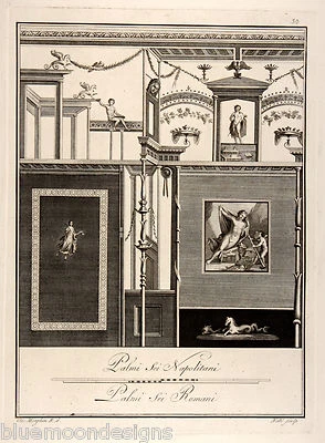 Antica Pompei Pompeii Pompeji 1796 Fresken Frescos Wandmalereien Architektur - Bild 1 von 4