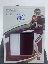 K.J. COSTELLO 2021 Panini Immaculate Rookie RPA  /99 MISSISSIPPI STATE D1