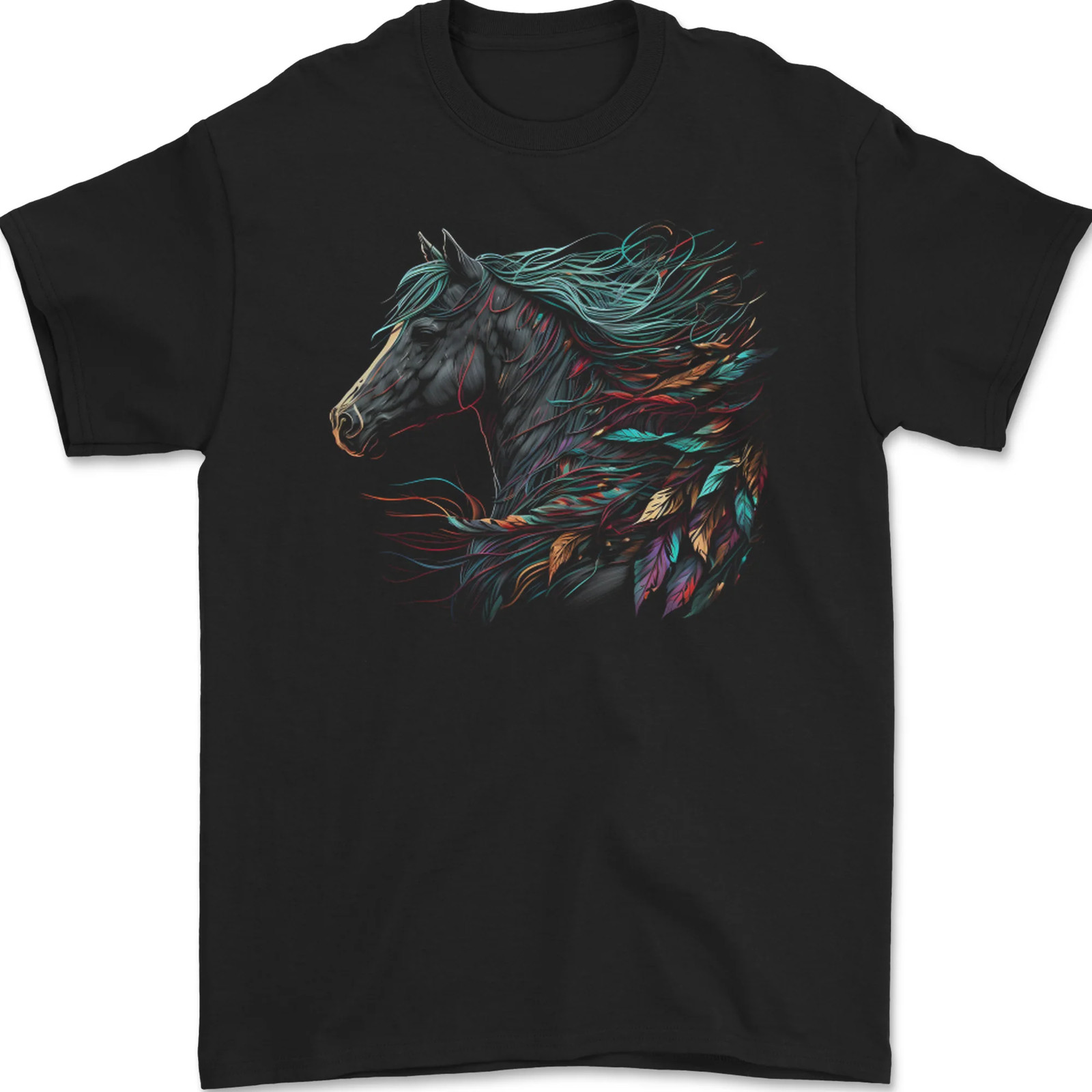 Una Camiseta De Hombre Pegasus De Fantasía Con Plumas 100% Algodón