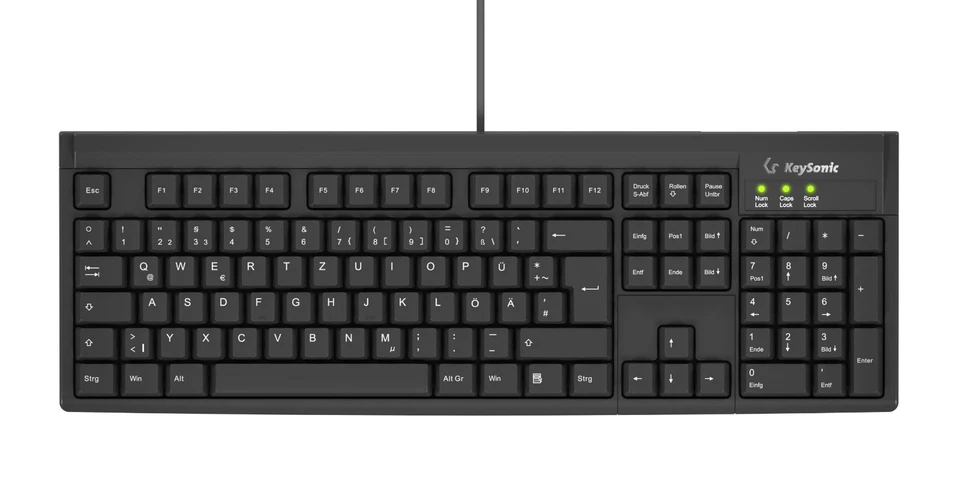 KeySonic KSK-8008U-IP Wasserfest Qwetz Full Size Tastatur 61083 B-Ware