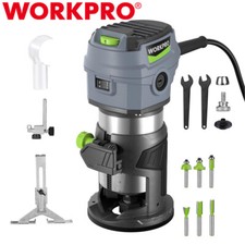 WORKPRO Compact Router Kit 6.5Amp Corded Trimmer Router Tool W/6 Variable Speeds