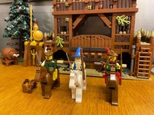 Lego MOC 3 minifigure + 3 cavalli Merlino Robin Hood cavaliere guerriero