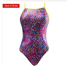 TYR The Finals Funnies Youth Girl Love Bug Foil Flutterback Swim - Size 24 NEW