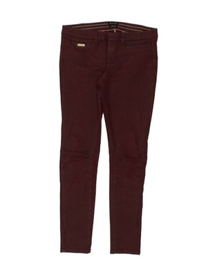 MASSIMO DUTTI Womens Skinny Casual Trousers EU 38 Small W32 L29 Burgundy BD19