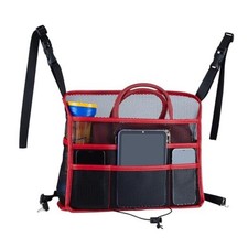 Car Seat Organizer Seat Back Storage Bag, Car Net Pocket Handbag Black Red