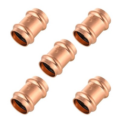 5 PCS 1x1 Inch Copper Press Fit Coupling Fittings Stop Tube Connect PRESS014