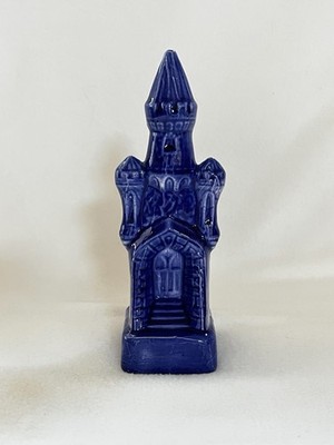 Vintage Ceramic Rook (Castle) Chess Piece With A Shiny, Deep Blue Glaze  7 1/2  