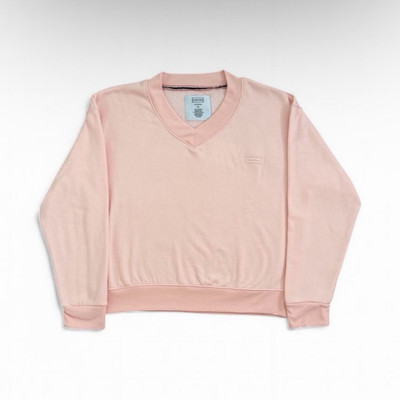HUNTER Womens Sleepwear Fleece V-Neck Pullover Sweatshirt XL Pink Logo
