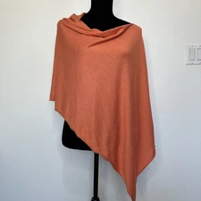 Kerisma Poncho Dress Topper Womens OS Asymmetrical Bamboo blend Orange
