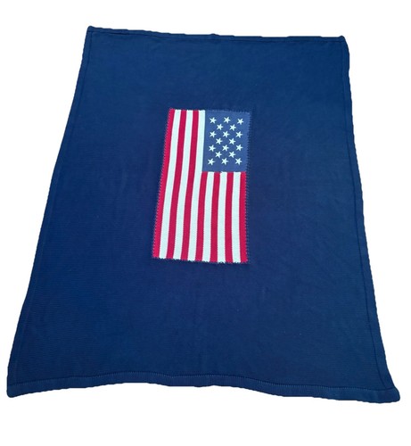 Classic American Flag Knit Throw Blanket 1776 Commemorative Flag 56 X 72 - Picture 2 of 9