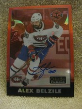 ALEX BELZILE ROOKIE 2020-21 PLATINUM RED RAINBOW AUTO #R96 Montreal Canadiens