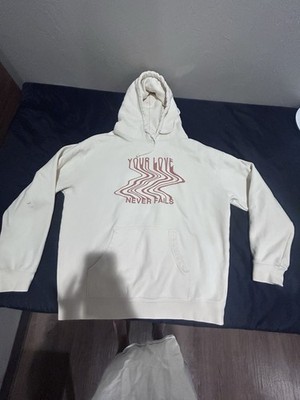 Elevated Faith Your Love Never Fails Cream Hoodie Size Large