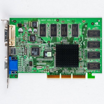 MSI Geforce2 MX400 Pro TD64S 64MB AGP Graphics Card Windows 98 Gaming Retro