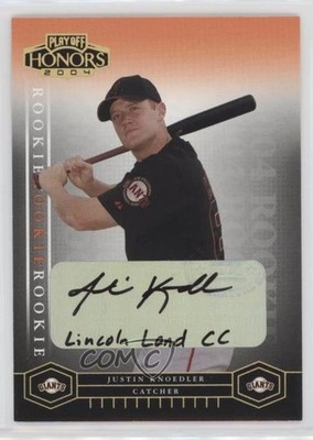 2004 Playoff Honors Bronze Signatures 6/52 Justin Knoedler Rookie Auto RC k8v
