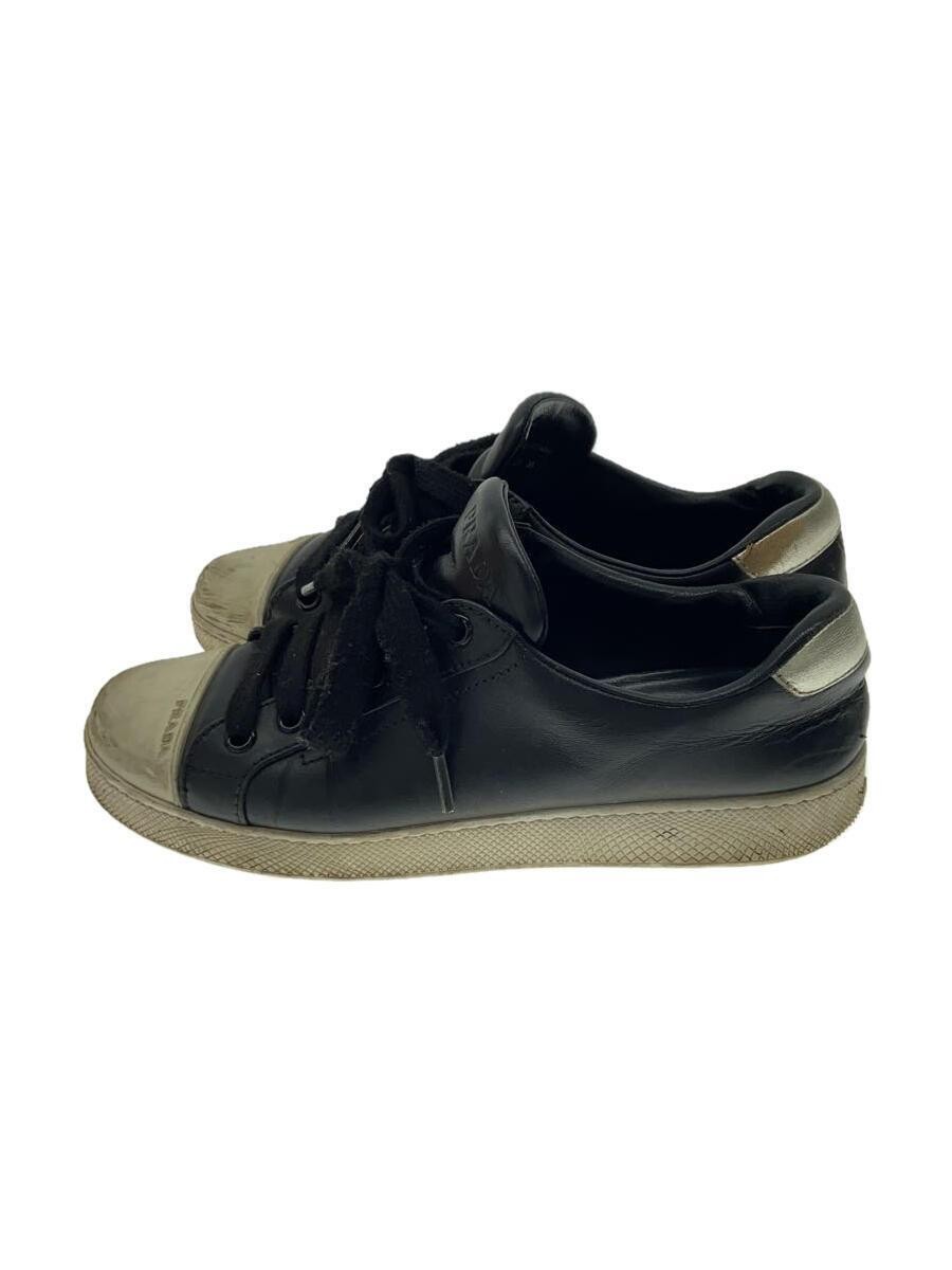Prada Black Leather Low-Cut Sneakers Size 36