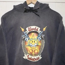 Vintage World Industries Flame Boy Hoodie Sz Med hook ups blind skateboards