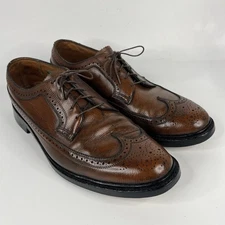 Vintage Florsheim Imperial V Cleat Mens Kenmoor Wing Tip Oxford Brown Size 12