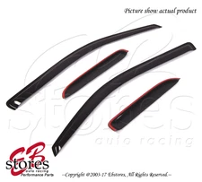 Black Tinted Out-Channel Vent Visor Deflector 4pcs 2004-2014 Ford F-150 SuperCab
