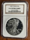 1997 P AMERICAN SILVER EAGLE NGC PF69 ULTRA CAMEO