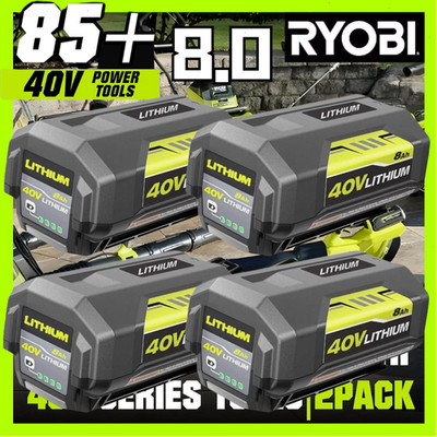 1~4PACK 8.0Ah Battery 40 Volt for Ryobi 40V Lithium OP40602 Battery with LED