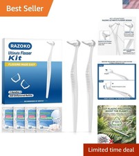 Effortless Dental Care: Long Handle Flosser with 240 Refills for All Ages