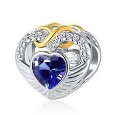 Sep Birthstone Charm Angel Wings Heart Infinity Love Openwork Bead Charms Fit Pa