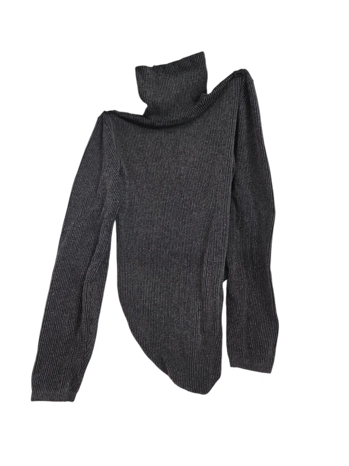 Body para mujer Wolford grande gris acanalado algodón terciopelo poliamida cuello alto Foto 2 de 4