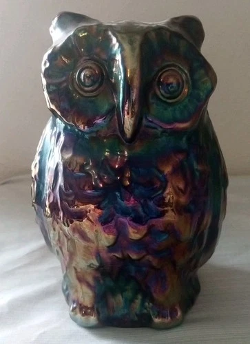 Fenton Amethyst Carnival Glass Large Hollow Owl Figurine  6 1/2"  *Very Nice*