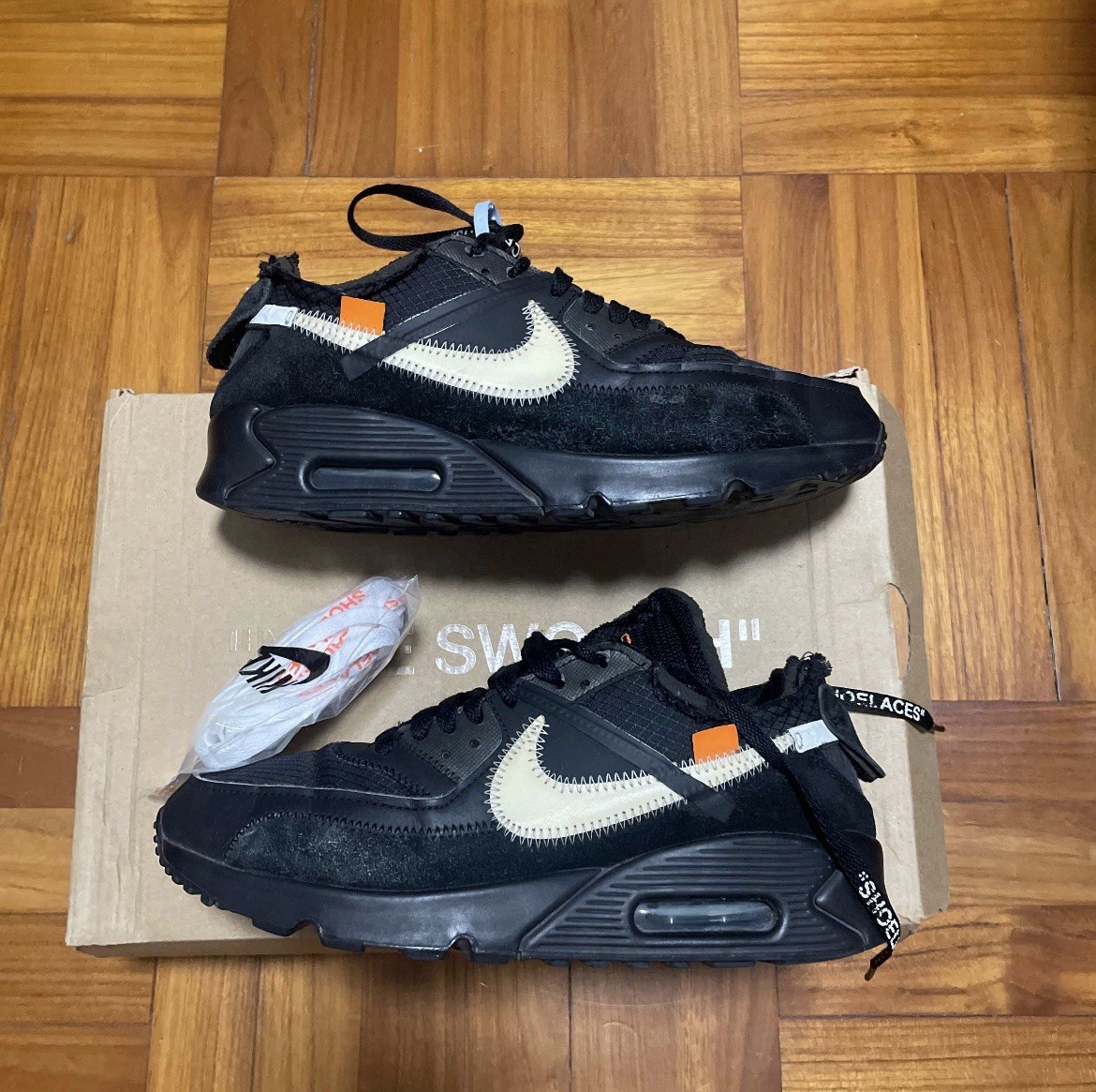 Size 7 - Nike Air Max 90 x OFF-WHITE Black 2019