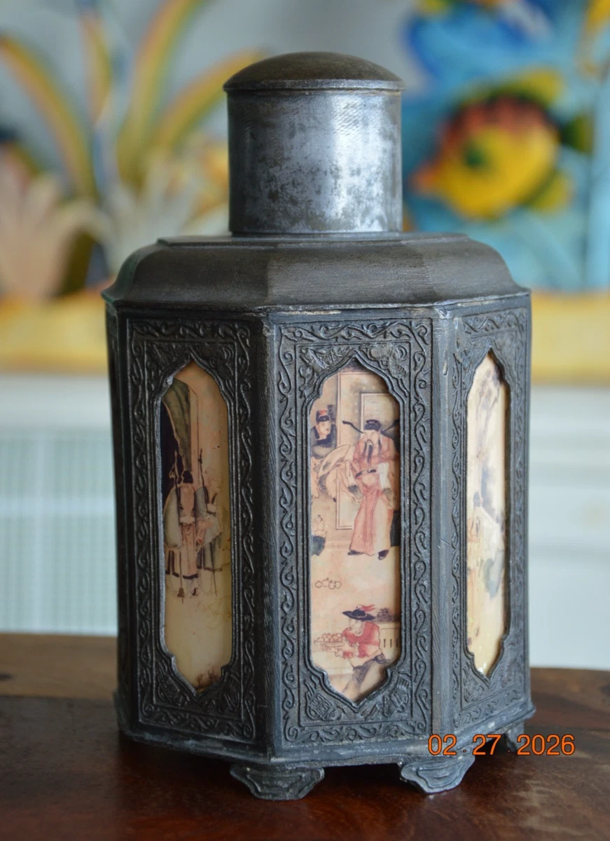 中国古董蓝色茶叶罐| eBay