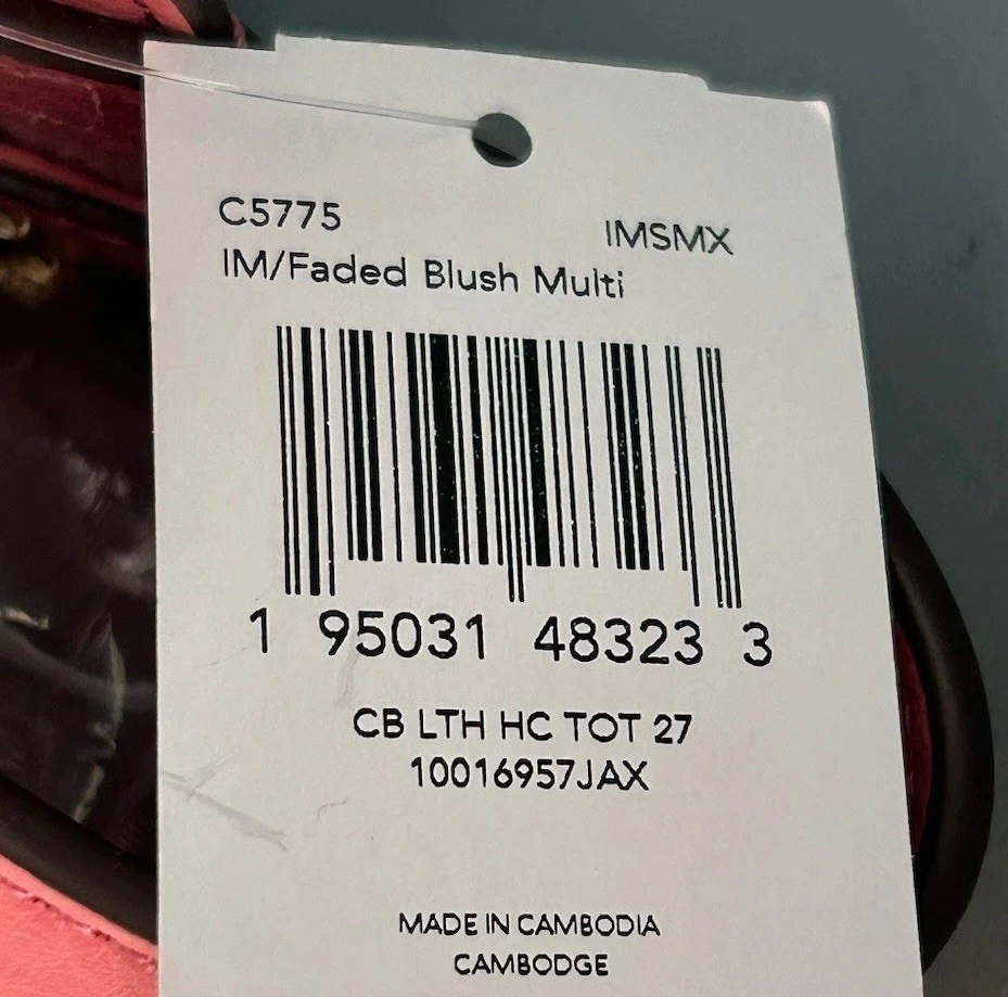 Nuova borsa Coach in pelle 27 rosa pesca blush C5775 carrozza cavalli colorblock